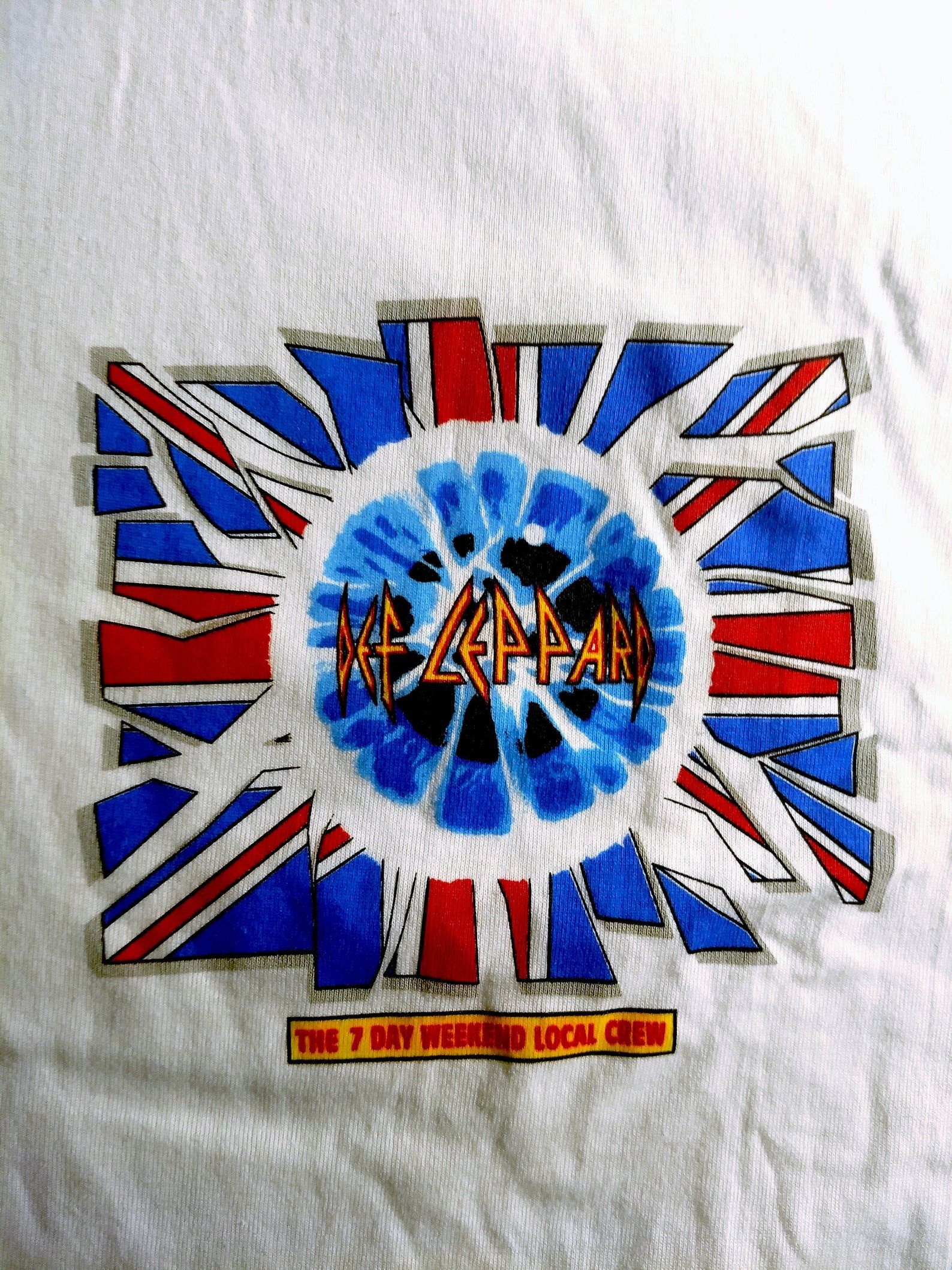 Def Leppard Band T Shirt Tech Crew T ! Vintage 1993 !Def Leppard Adreneline Tour 7 Day Weekend Crew Shirt!Never Worn!
