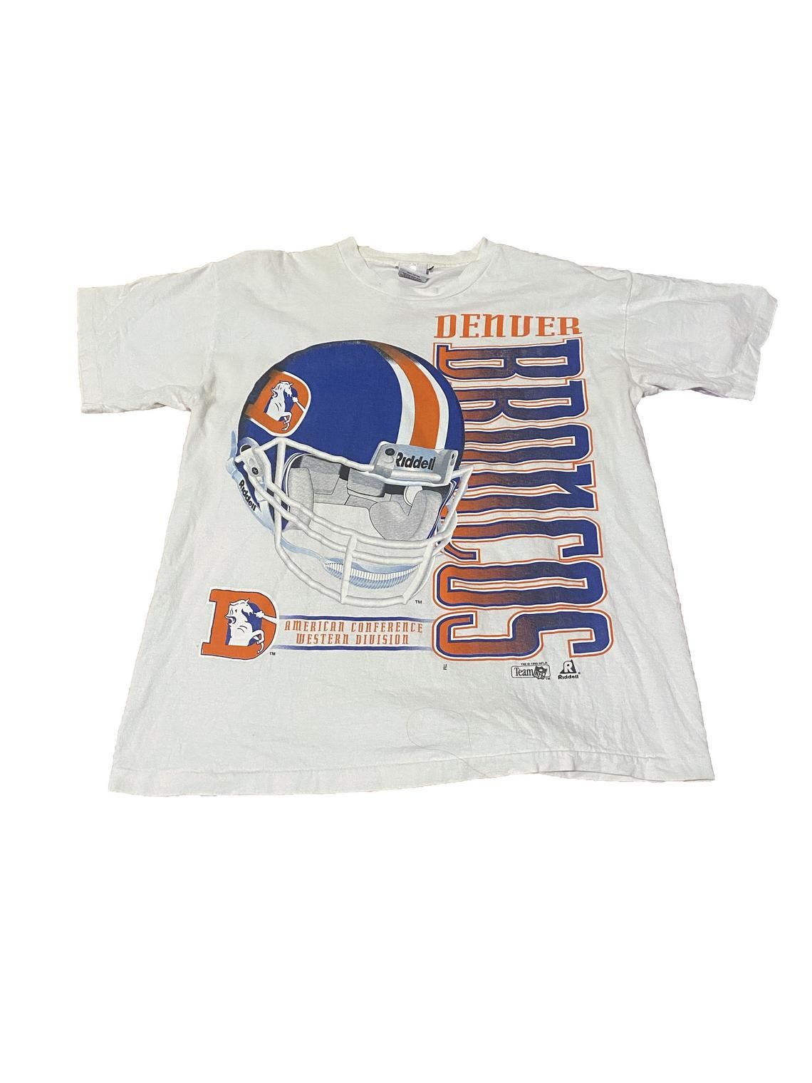 Denver Broncos Shirt Vintage NFL Football Riddell Team NFL John Elway NFL Helmet