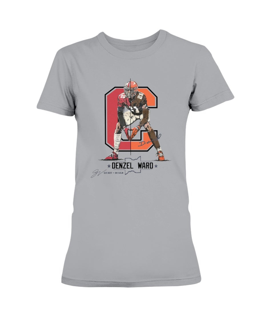 Denzel Ward Columbus To Cleveland Ladies T Shirt 210914