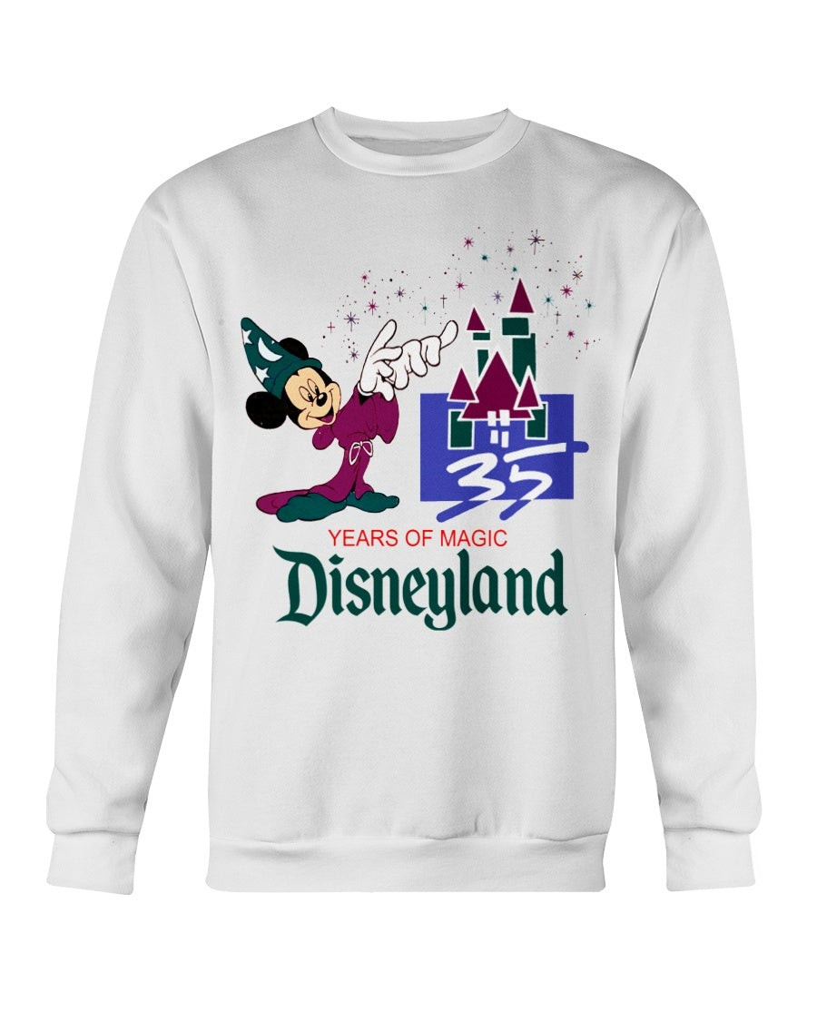 Disney Vtg Single Stitch 35 Years Of Magic Mickey Mouse Graphic Sweatshirt 211101