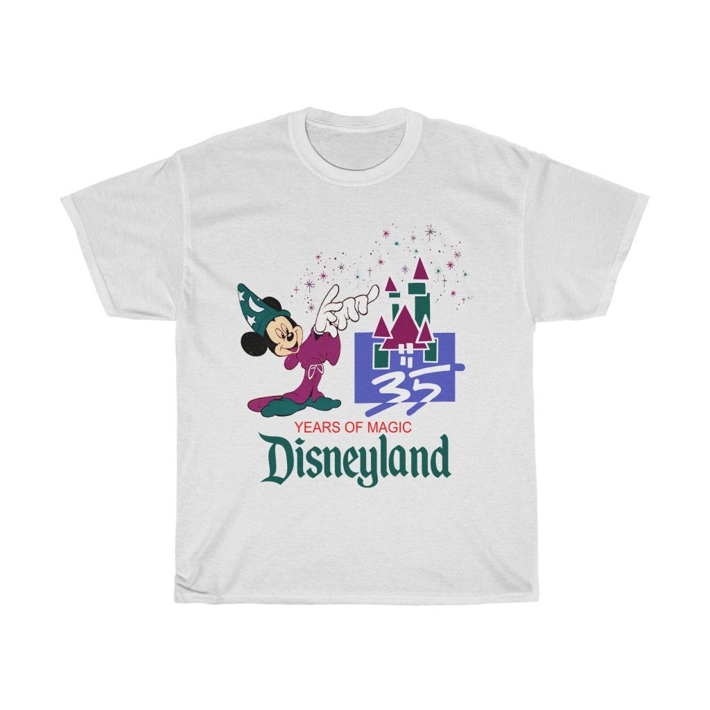 Disney Vtg Single Stitch 35 Years Of Magic Mickey Mouse Graphic Unisex Heavy Cotton Tee 211022