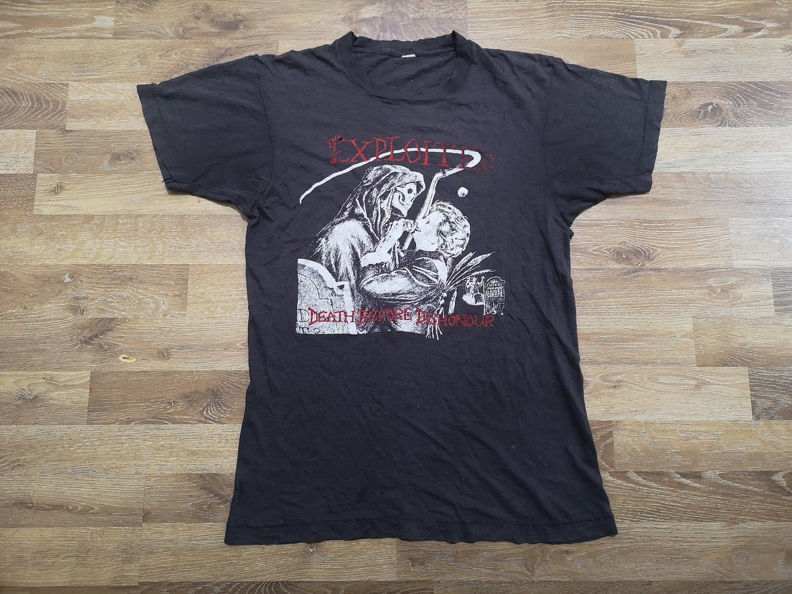 Distressed Rare True Vintage Og 80'S The Exploited Band Punk Promo Concert North American Tour 1987 Death Before Dishonor T Shirt