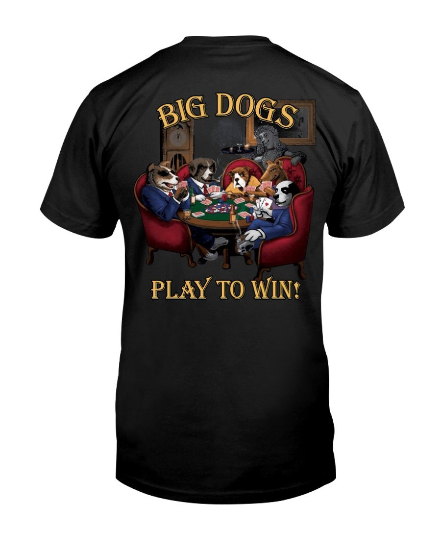 Early 2000S Vintage Big Dogs Play To Win Poker Comic T Shirt 083121