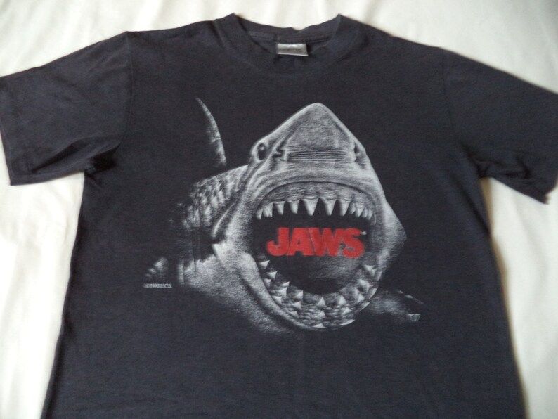 Early 90S Vtg Jaws Movie T Shirt S Xs Oneita