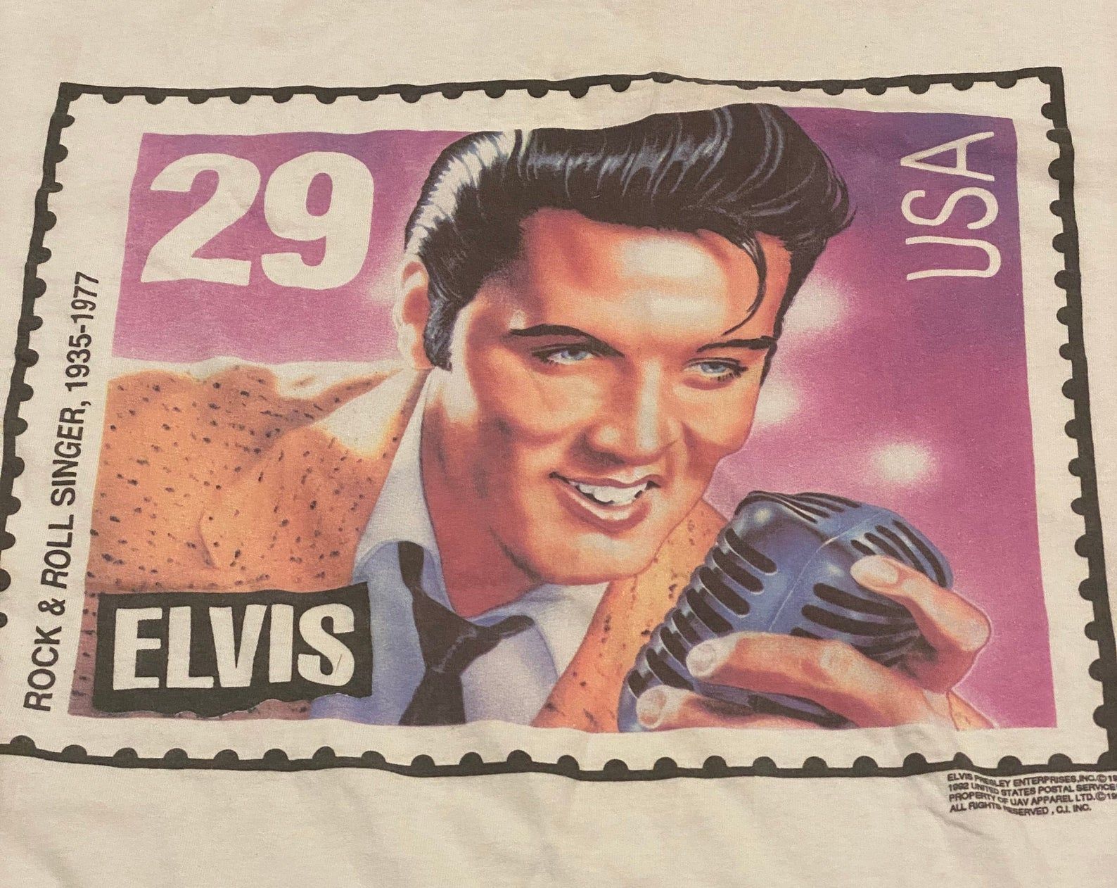 Elvis Presley Shirt / Vintage / Elvis Stamp / 1992 / Rock Shirt / Band Shirt / Rockabilly Fashion / One S Most