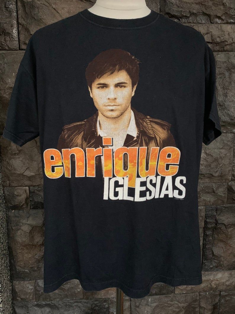 Enrique Iglesias Black Latin Rock Concert Tour Shirt