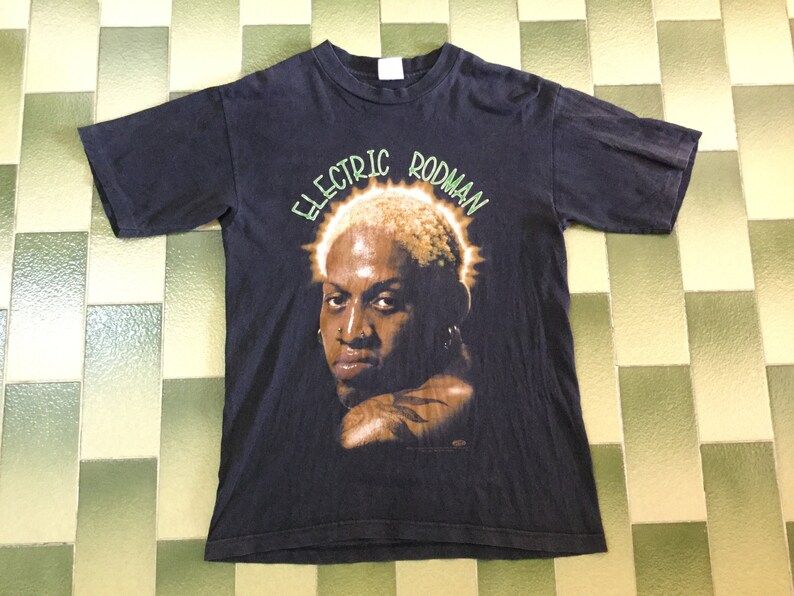 Eserved Vintage Dennis Rodman Tshirt Electic Rodman Basketball Chicago Bulls Los Angeles Lakers Tee Shirt