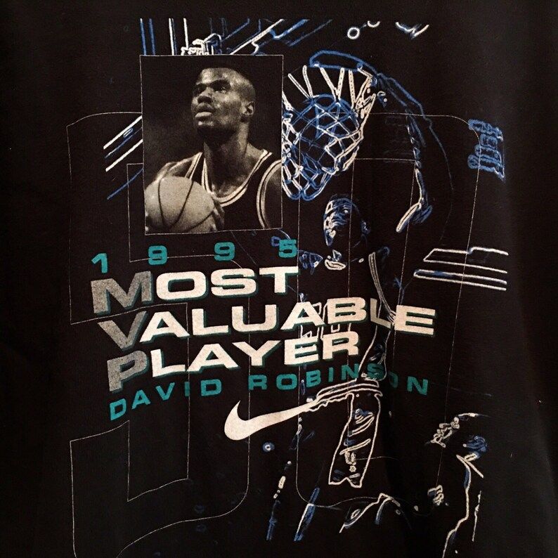 Fall Sale 15 Code Fallhaul Vintage 1995 Most Valuable Player David Robinson Nike T Shirt