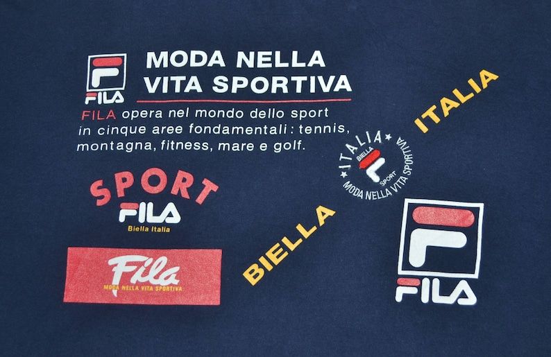 Fila Sweatshirt Vintage 90S Fila Biella Italia Fila Sport Made In Japan Pullover Crewneck Sweater Sweatshirt