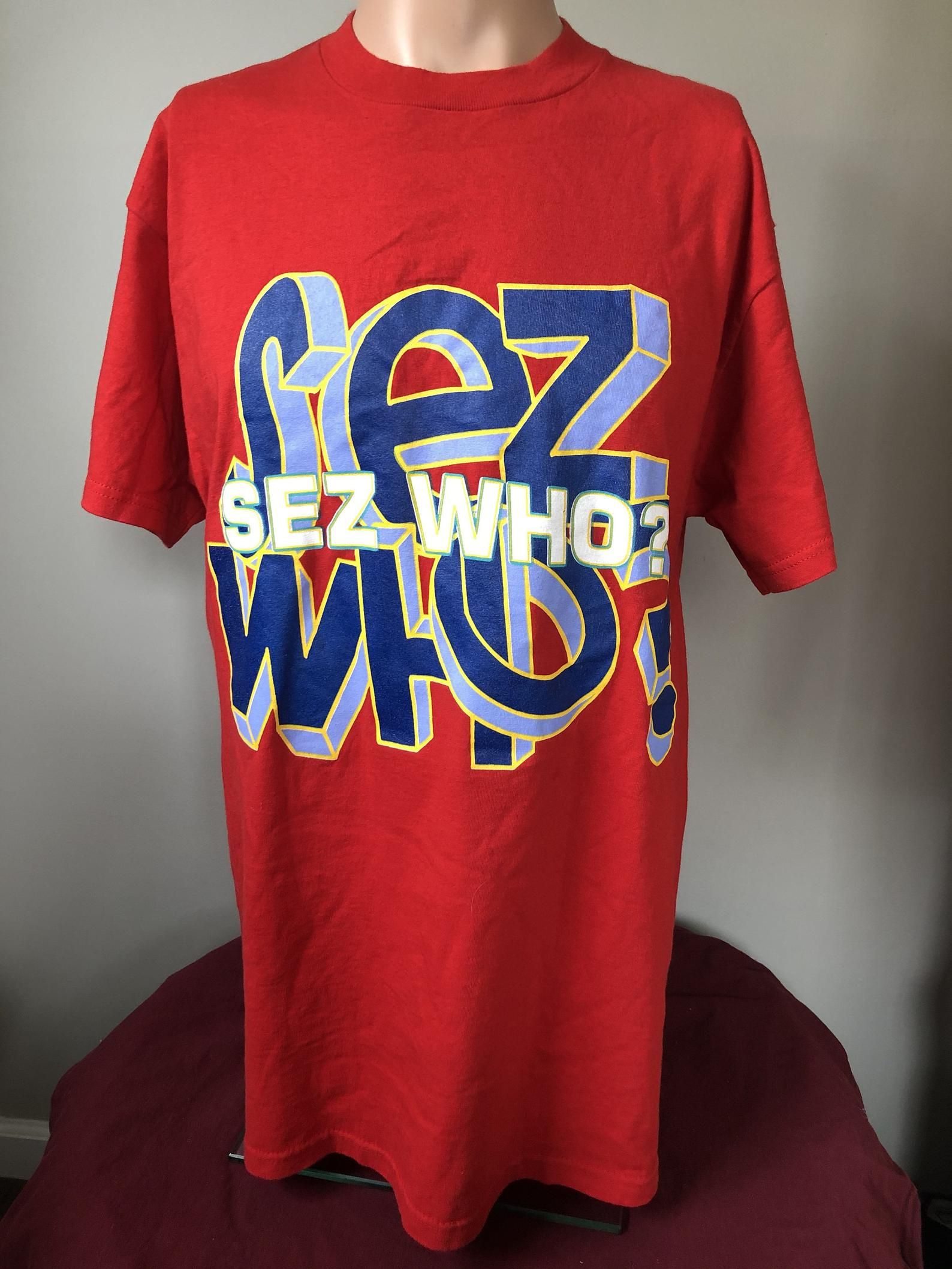 Freeze Sez Who Spellout T-Shirt L 90'S