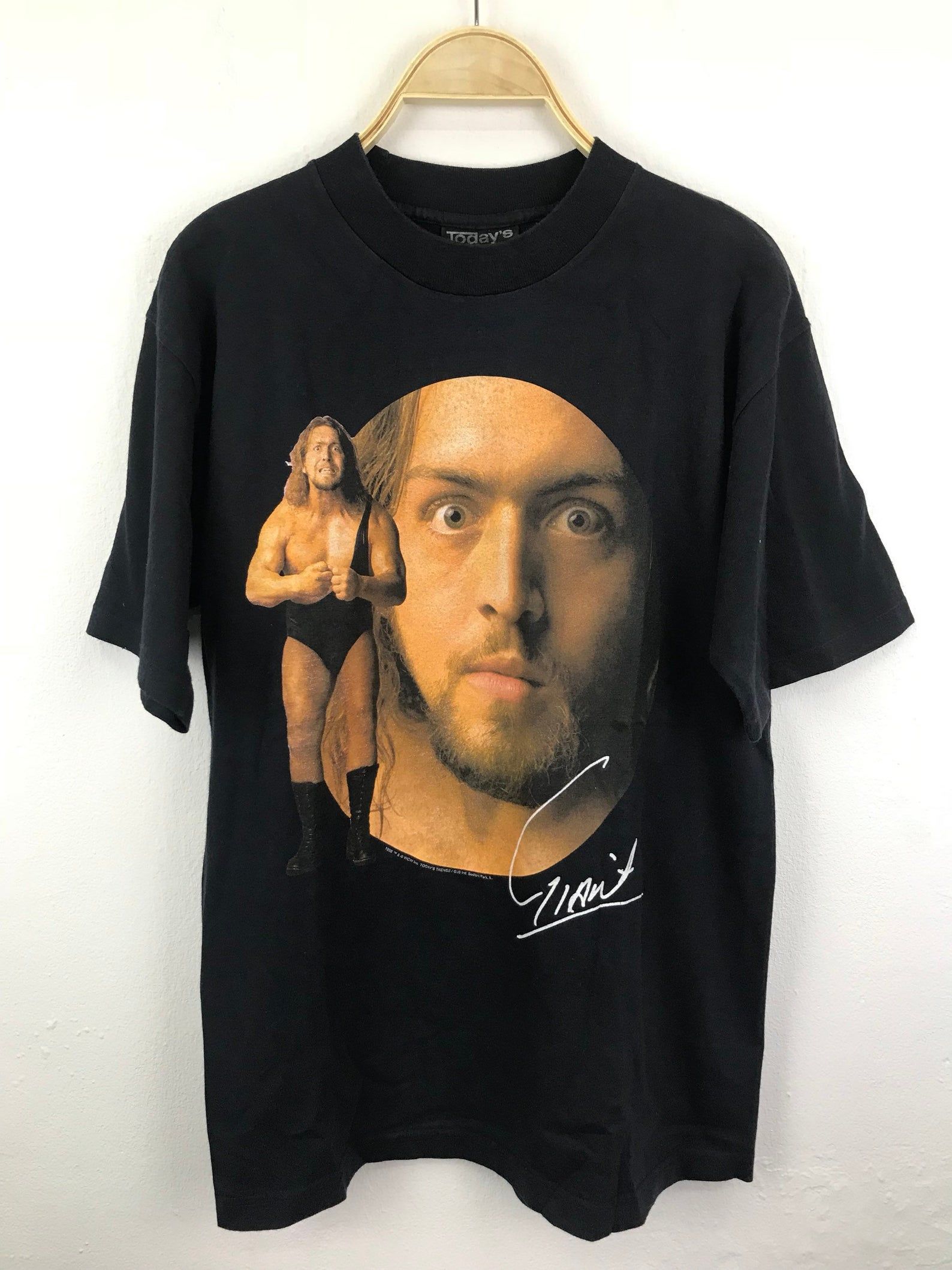 Giant Wcw World Championship Wrestling Front And Back Big Logo Shirt Made In Usa