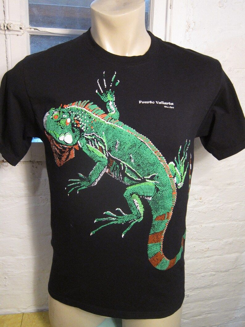 Gila Monster Lizard Shirt Single Sided Puerto Vallarta Mexico