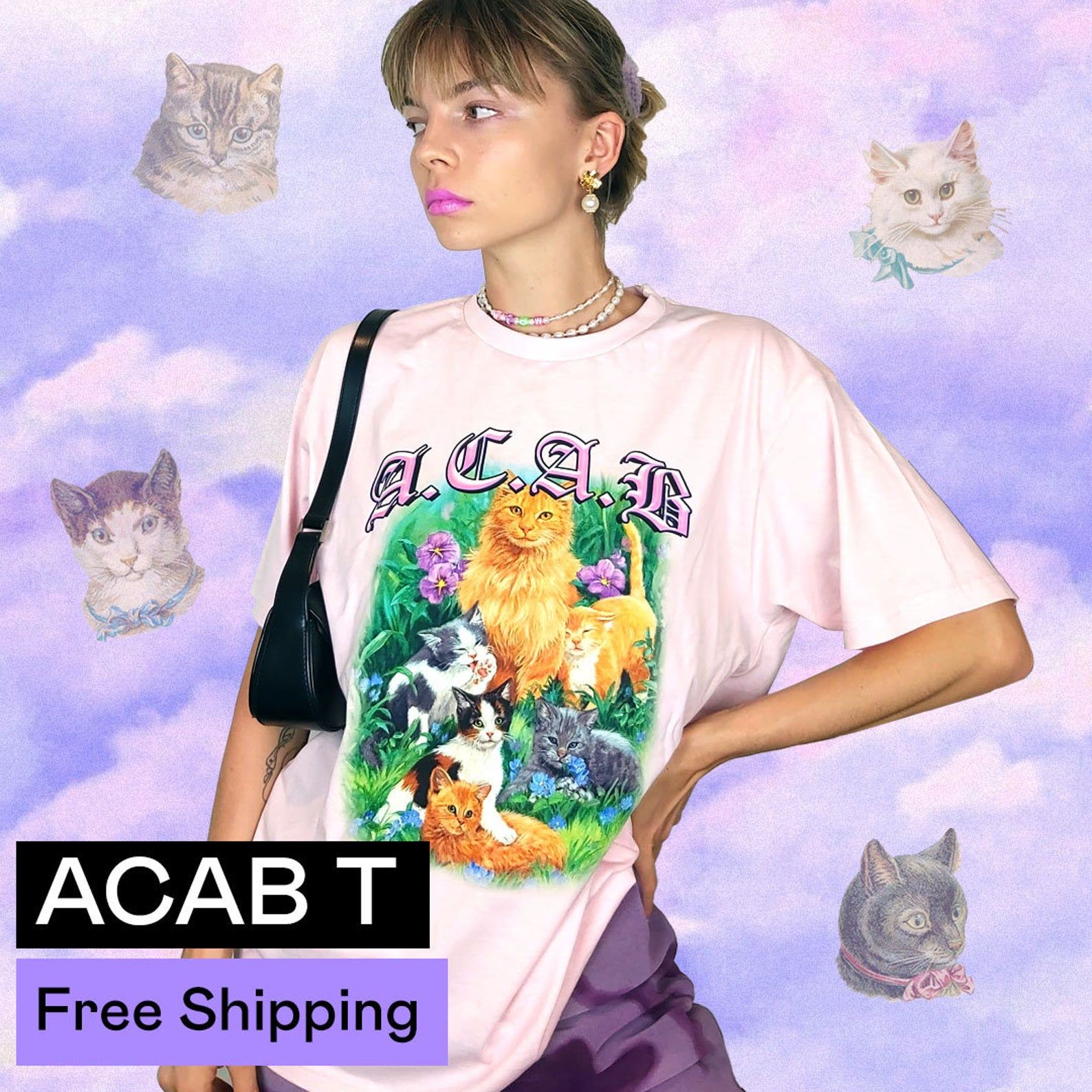 Graphic T Shirt Acab Hip Hop Streetwear Harajuku Y2K Fashion Grunge 90S 2000S Rock Nba