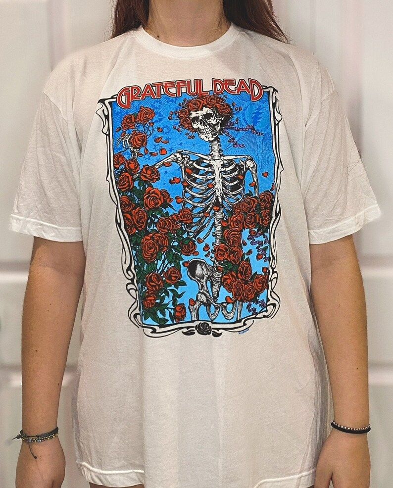 Grateful Dead Bertha Wheel Roses Vintage Style Tee In Mens
