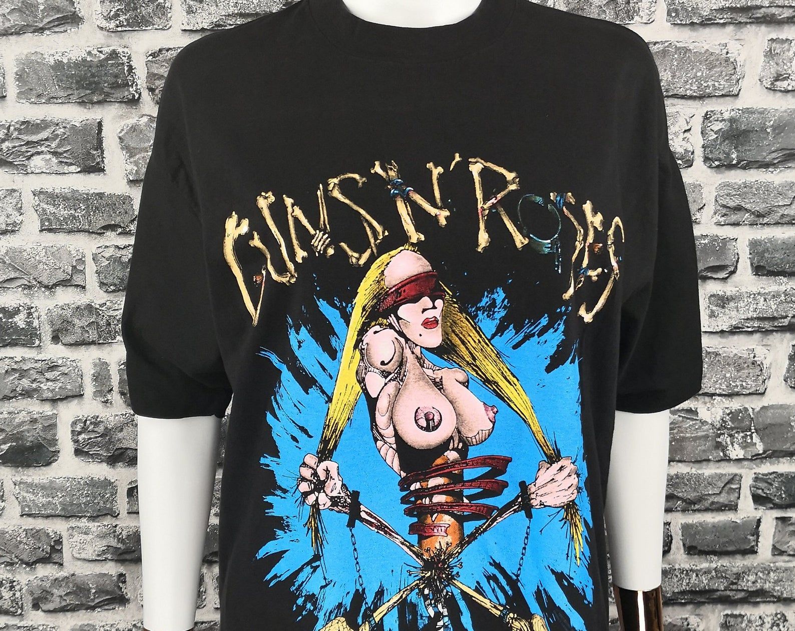 Guns N Roses 1992 Pretty Tied Up Vintage T-Shirt European Tour Concert A Rose Slash Reed Matt Sorum Metal Band Gnr Shirt