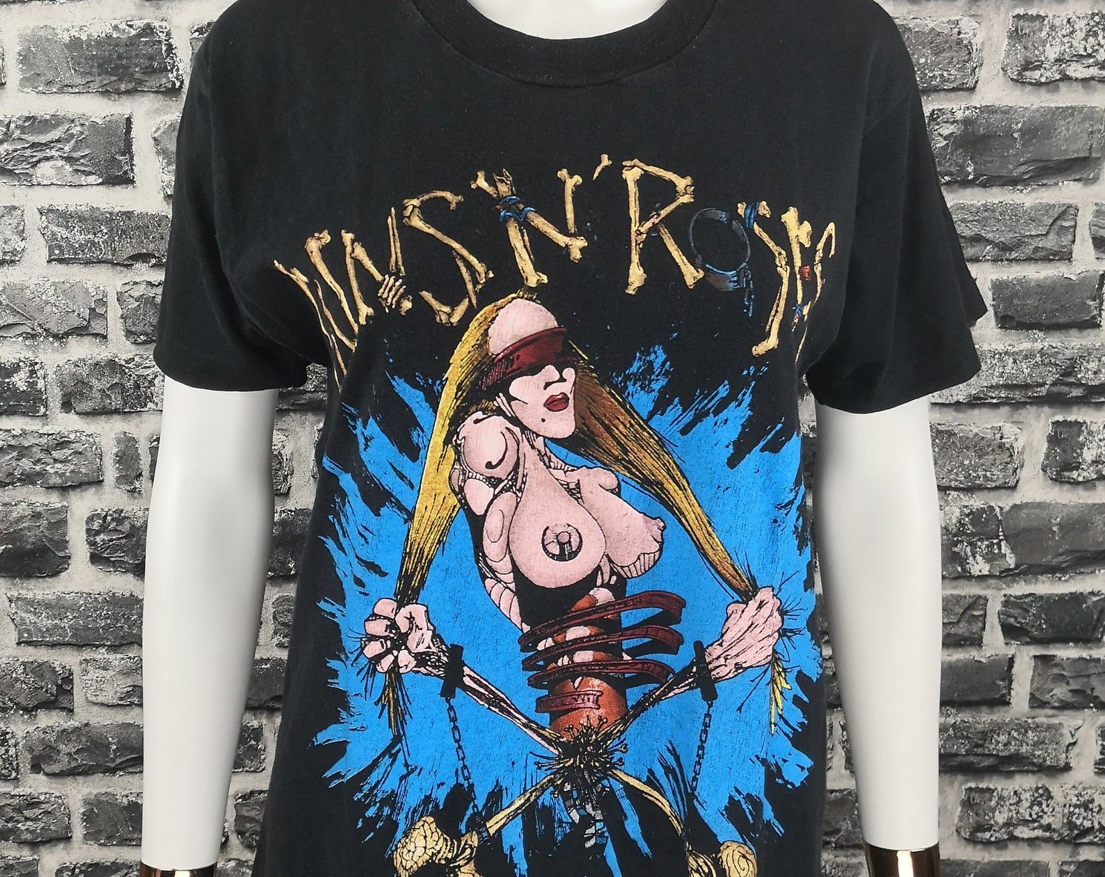 Guns N Roses Vintage Pretty Tied Up 1992 T-Shirt European Tour Concert A Rose Slash Reed Matt Sorum Metal Band Gnr 90S Shirt