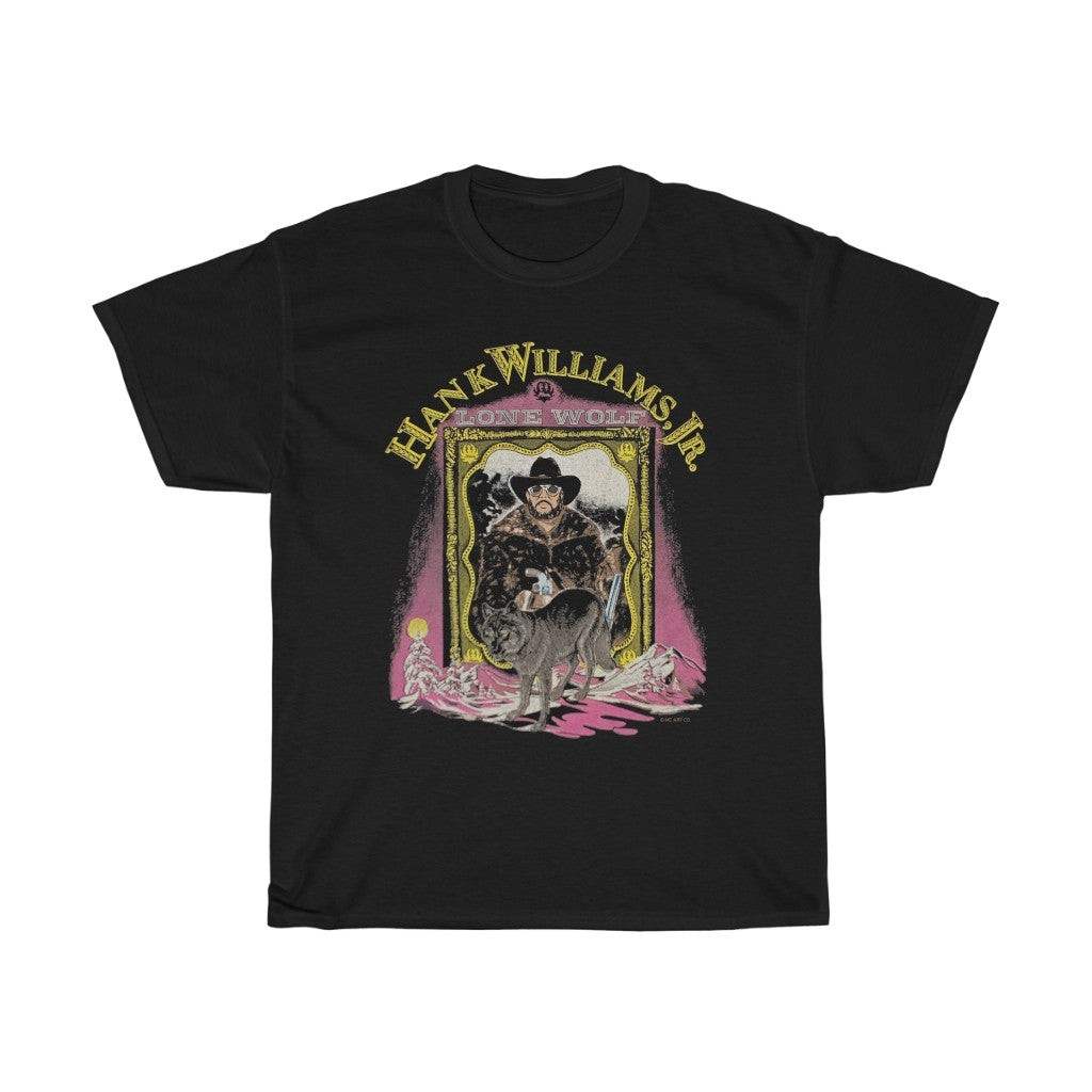 Hank Williams Jr Lone Wolf Tour Unisex Heavy Cotton Tee 211023