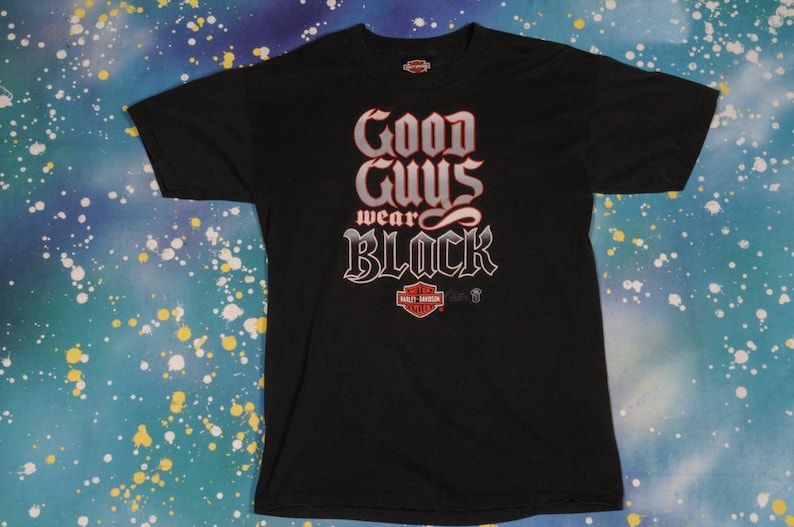 Harley Davidson Good Guys Wear Black Biker Motorcycle T Shirt