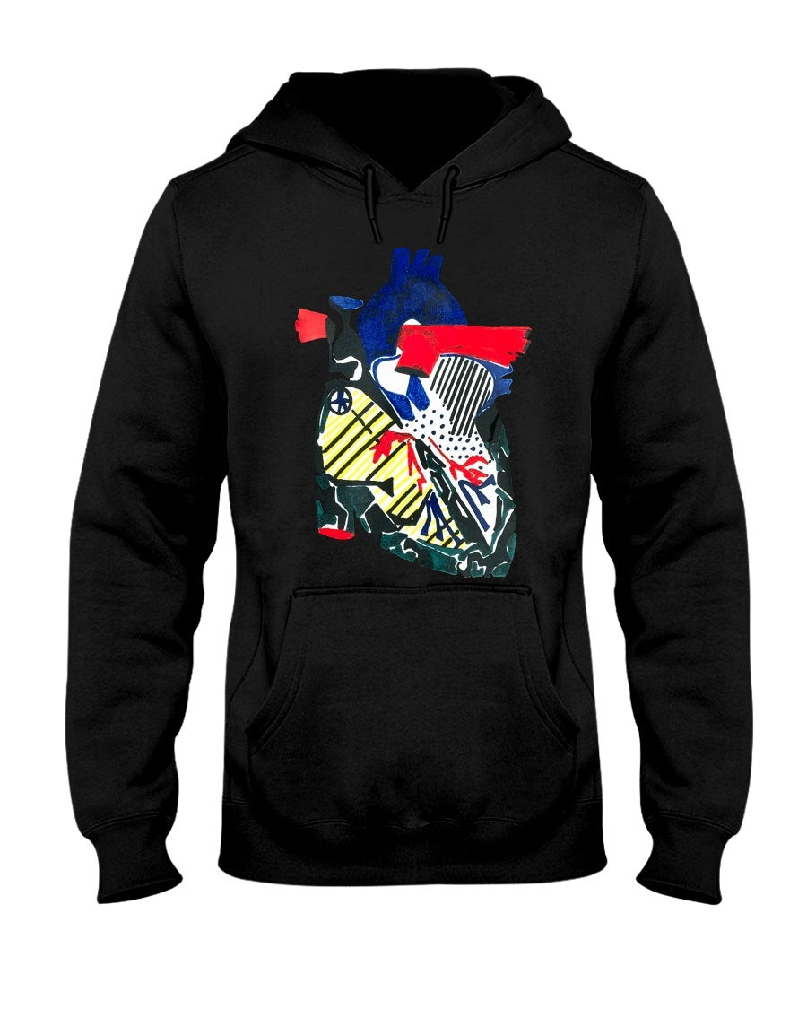 Heart Print Hoodie 211109