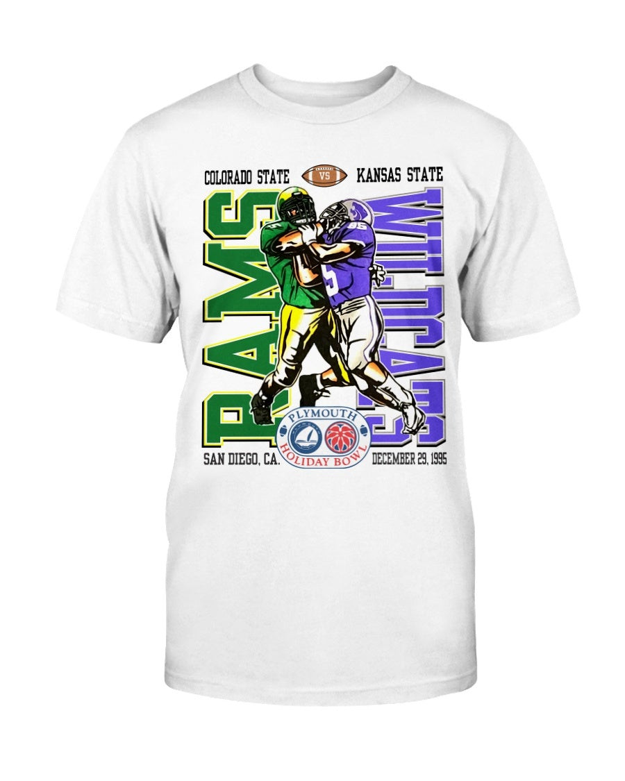 Holiday Bowl T Shirt Vintage 90S 1995 Kansas State Wildcats Colorado State Rams Football T Shirt 210928