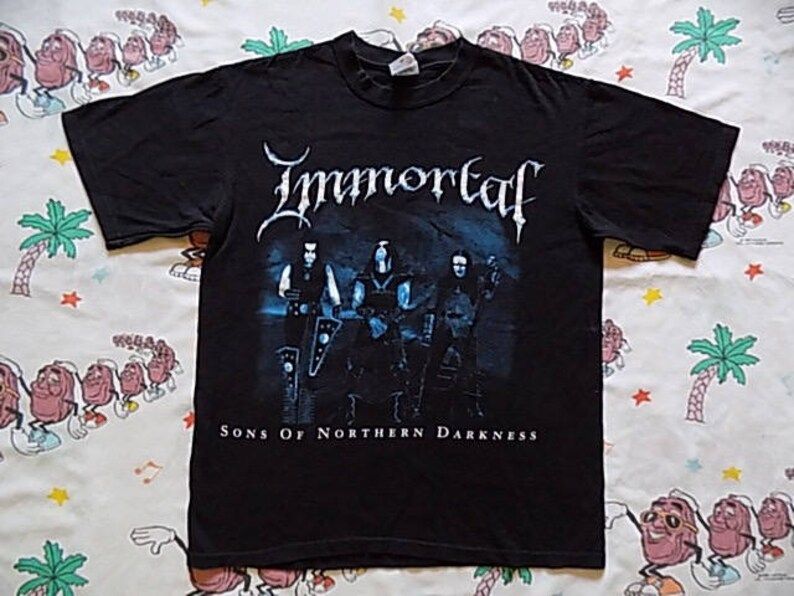 Immortal Sons Of Northern Darkness Tour T Shirt Edium Goth Black Metal Oop