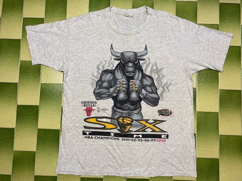Intage 1998 Nba Finals Jordan Chicago Bulls T Shirt Six Time Champs Tee Shirt