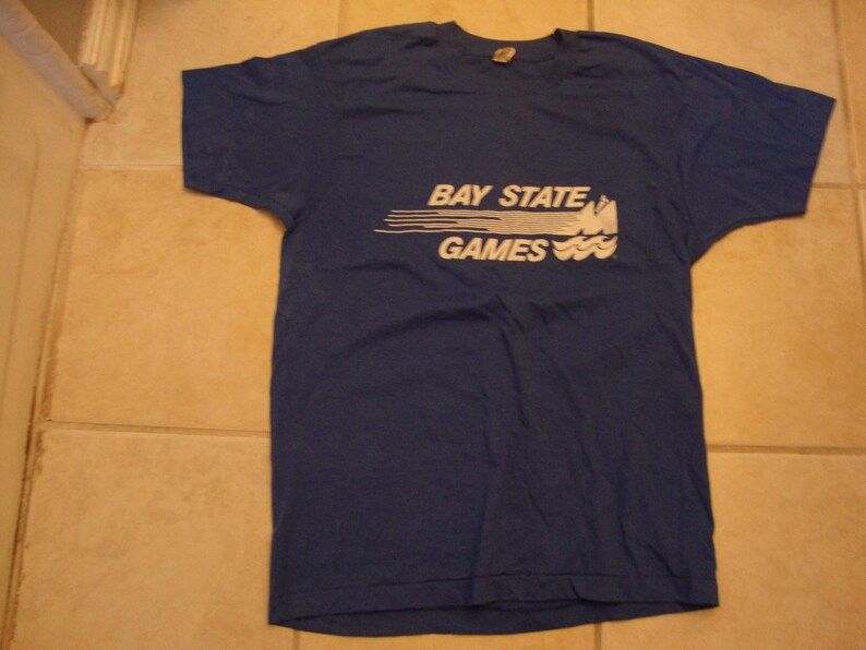 Intage 80S Bay State Games Running Marathon Workout Blue
