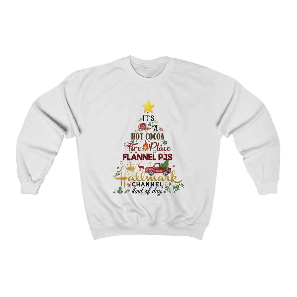 Its A Hot Cocoa Fire Places Plannel Pjs Hallmark Channel Kind Of Day Sweatshirt 211123