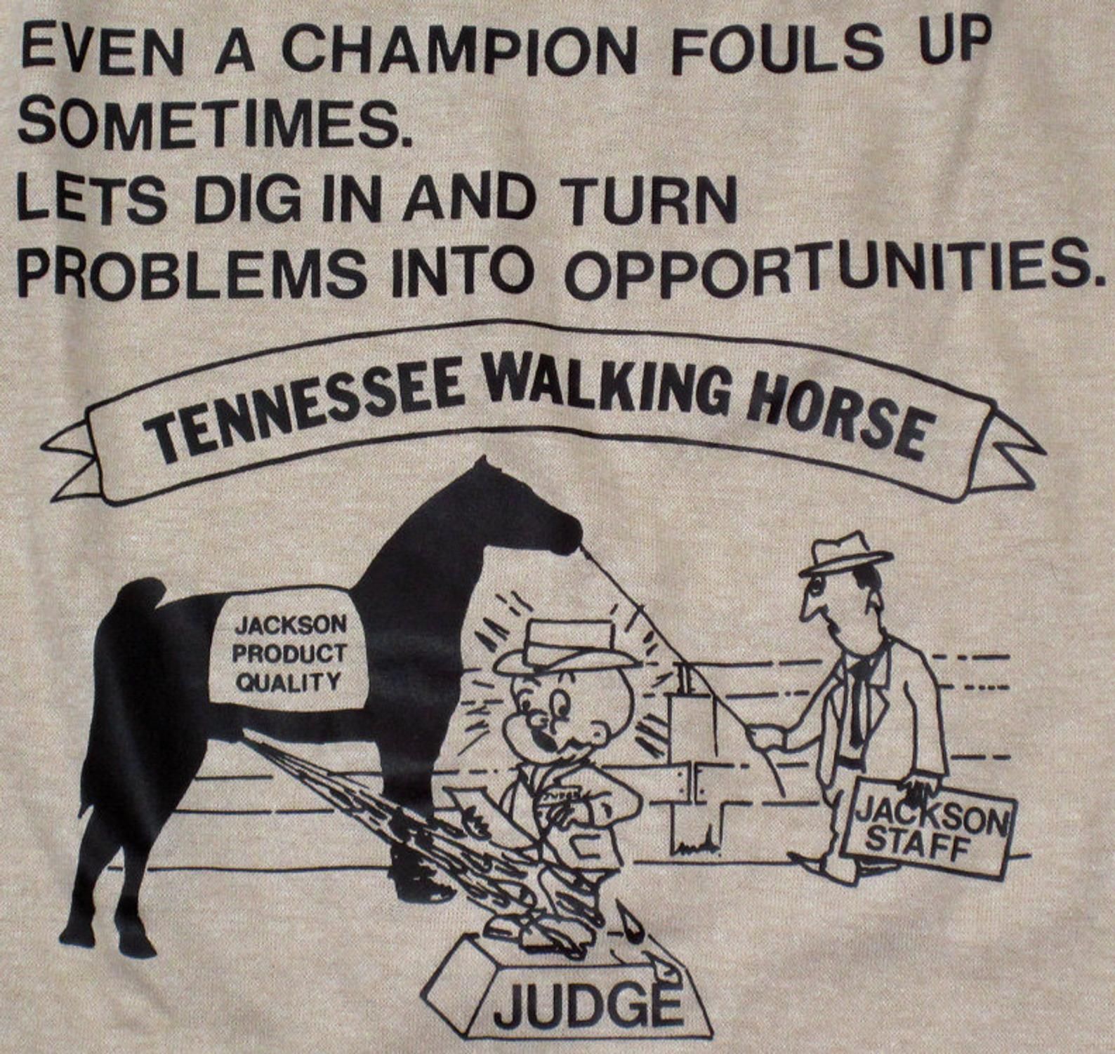 It'S A Walk-Off! - Vintage 1980S Tennessee Walking Horse T-Shirt - Jackson Product Quality - Not Screen Stars - 50/50 - Unworn Nos