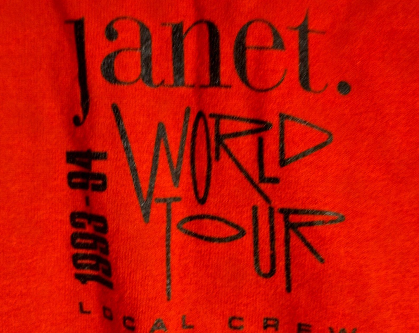 Janet Jackson T Shirt Tech Crew T Shirt! Vintage '93! Janet Jackson World Tour '93-'94 Tech Crew Tee! Never Worn! !