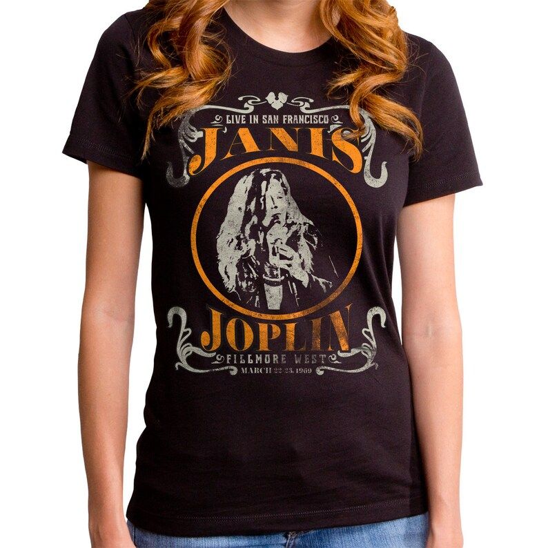 Janis Joplin Live Girls T Shirt