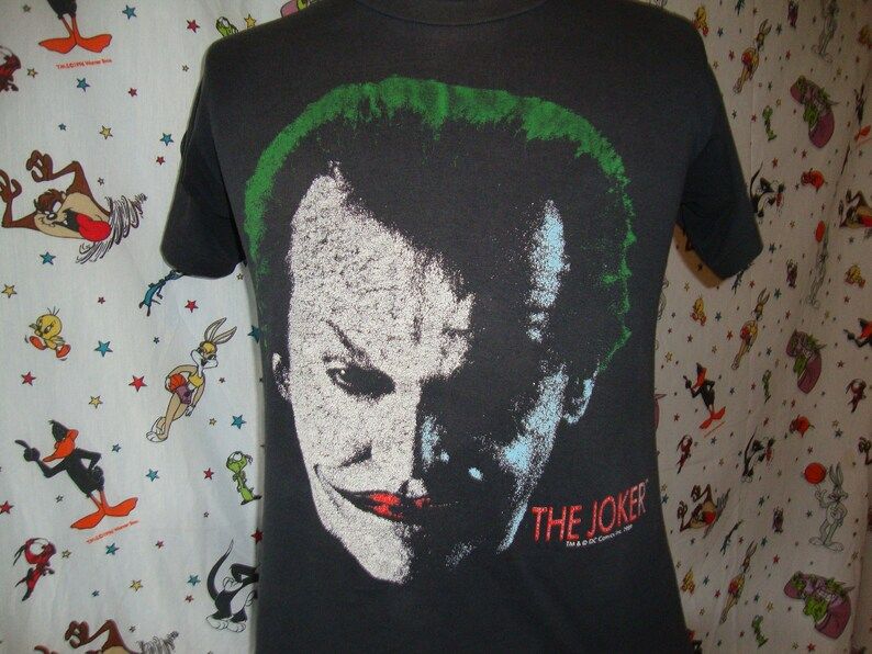 Joker T Shirt Vintage 1989 Batman Movie Promo Tee Jack Nicholson Dc Comics Harlequin Of Hate Gotham Villain Clown Prince Of
