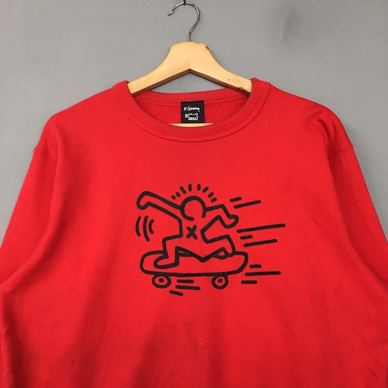 Keith Haring Sweatshirt Print Out Logo Pullover Jumper Sweater Sportswear Streetwear Casual Activewear Art Pop