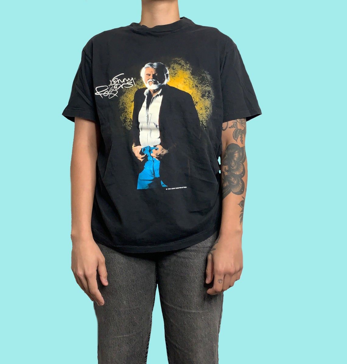 Kenny Rogers Shirt 1989 Vintage 80s Single Stitch Country Western Music shirt