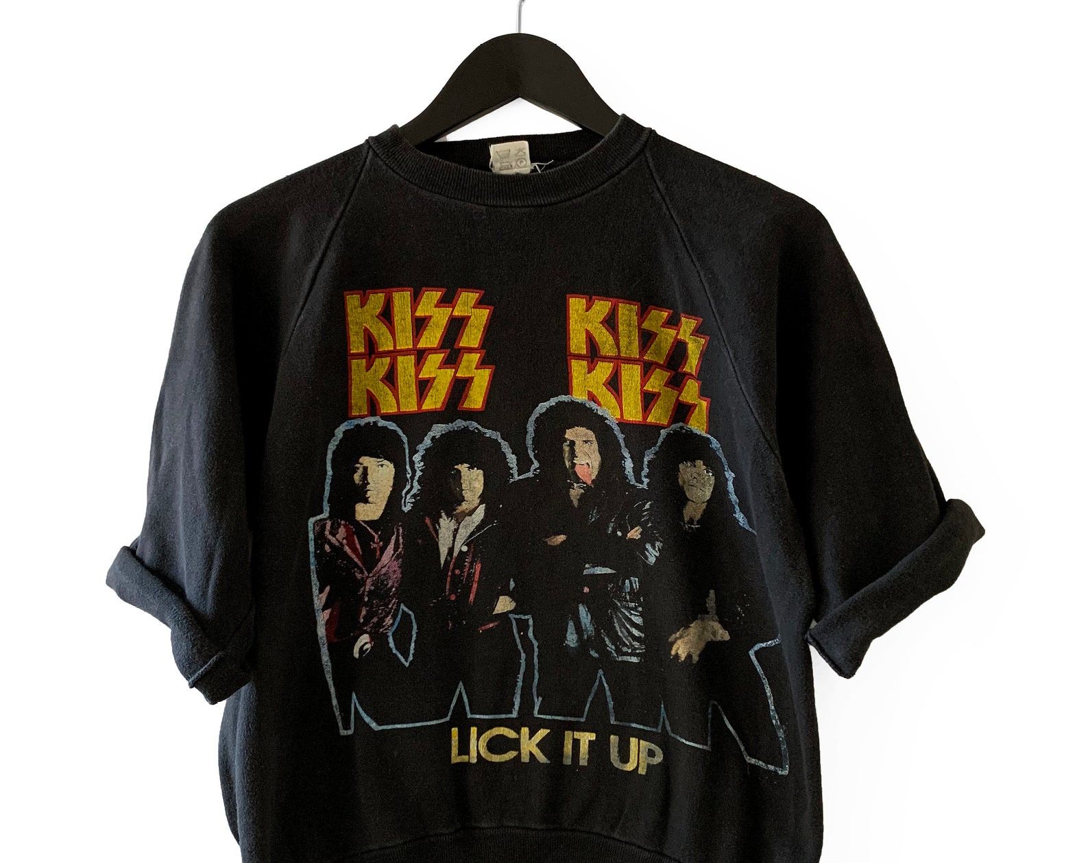 Kiss 1983 Lick It Up Uk Tour Sweater Rare Gene Simmons Paul Stanley Peter Criss Ace Frehley