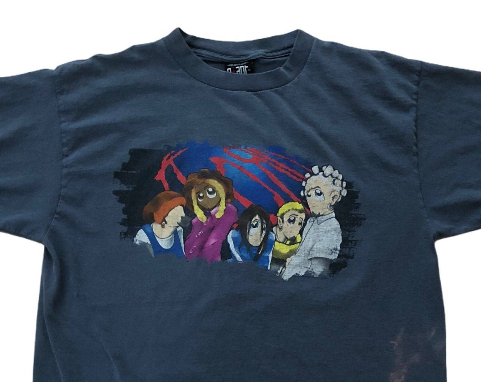 Korn Caricature Vintage 90S Band 1998 Nu Metal Rap Tee Cartoon Concert Tour Album Tultex Giant T-Shirt