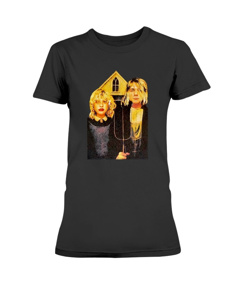 Kurt Cobain Courtney Love Nirvana Hole Nevermind In Utero 90S Grunge Alternative Rock Vintage Ladies T Shirt 211217