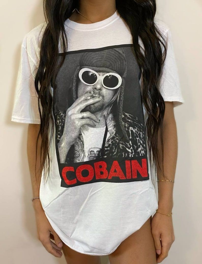 Kurt Cobain Smoking Vintage Style Tee In Mens