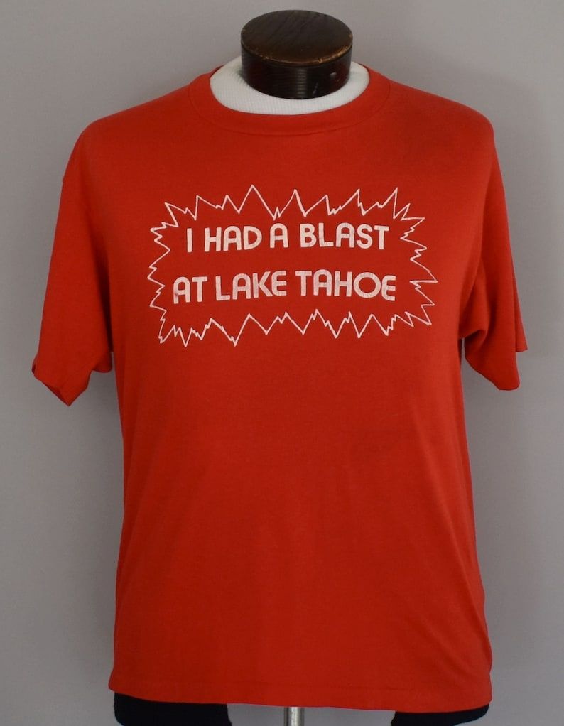 Lake Tahoe Tee Vintage 80S Nevada Gambling T Shirt 1980S California Souvenir Shirt Edium To Large