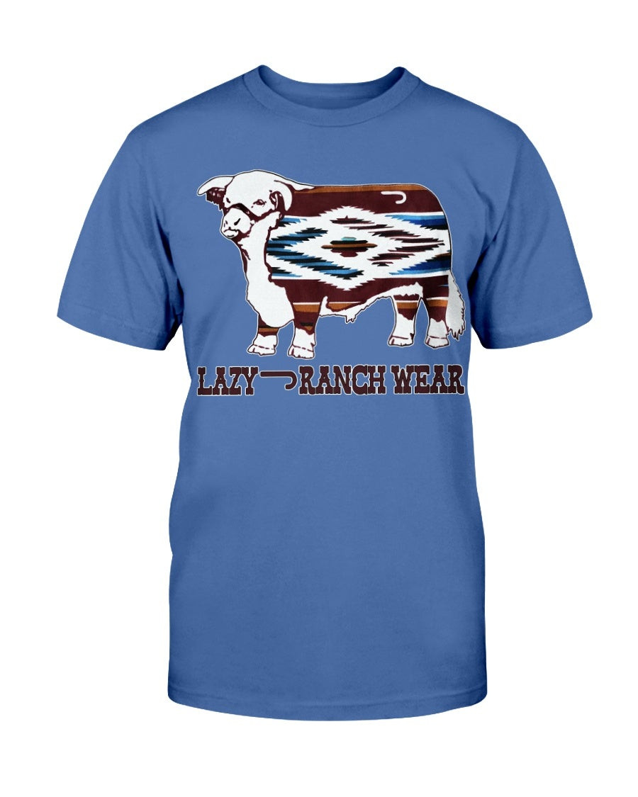 Lazy J Ranch Wear Turquoise Serape Hereford T Shirt 211221