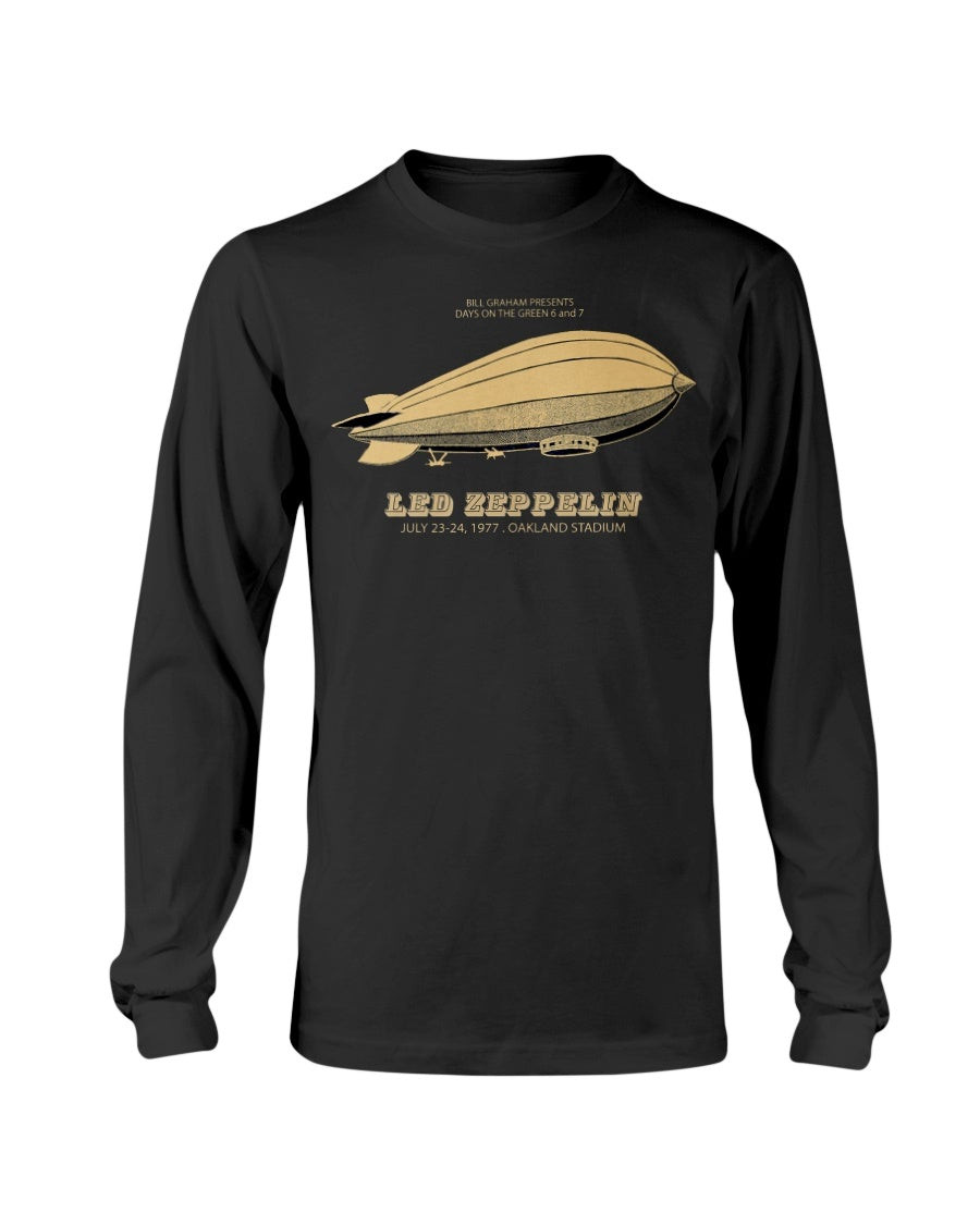 Led Zeppelin 1977 Oakland Stadium Reprint Long Sleeve T Shirt 211104