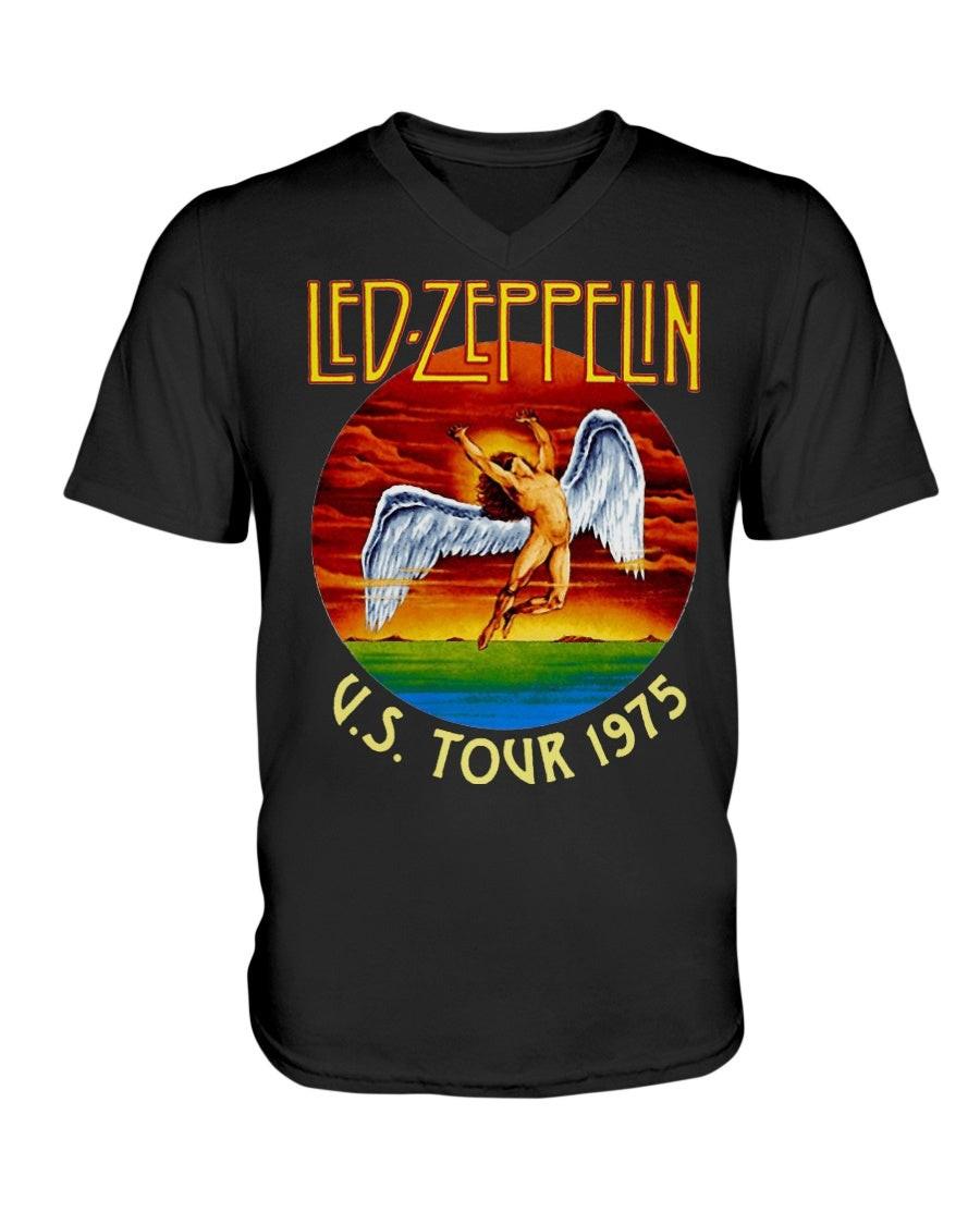 Led Zeppelin U S Tour 1975 Singlet V Neck Tee 210915
