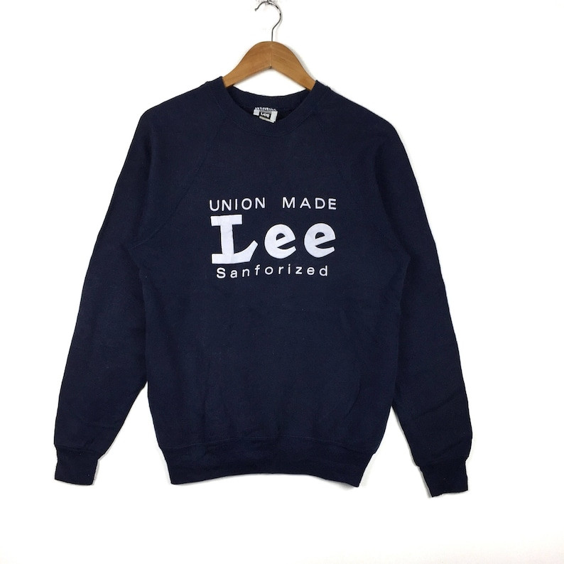 Lee Union Made Sanforized Classic Printed Big Logo Lee Darkblue Crew Neck Sweatshirt