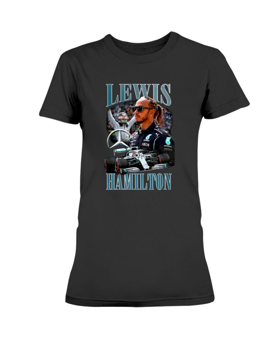 Lewis Hamilton Mercedes Formula 1 7 Time Champion Racing Gildan Ultra Ladies T Shirt 211202