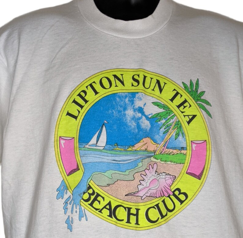 Lipton Sun Tea Beach Club Vintage 90S T Shirt Made In Usa