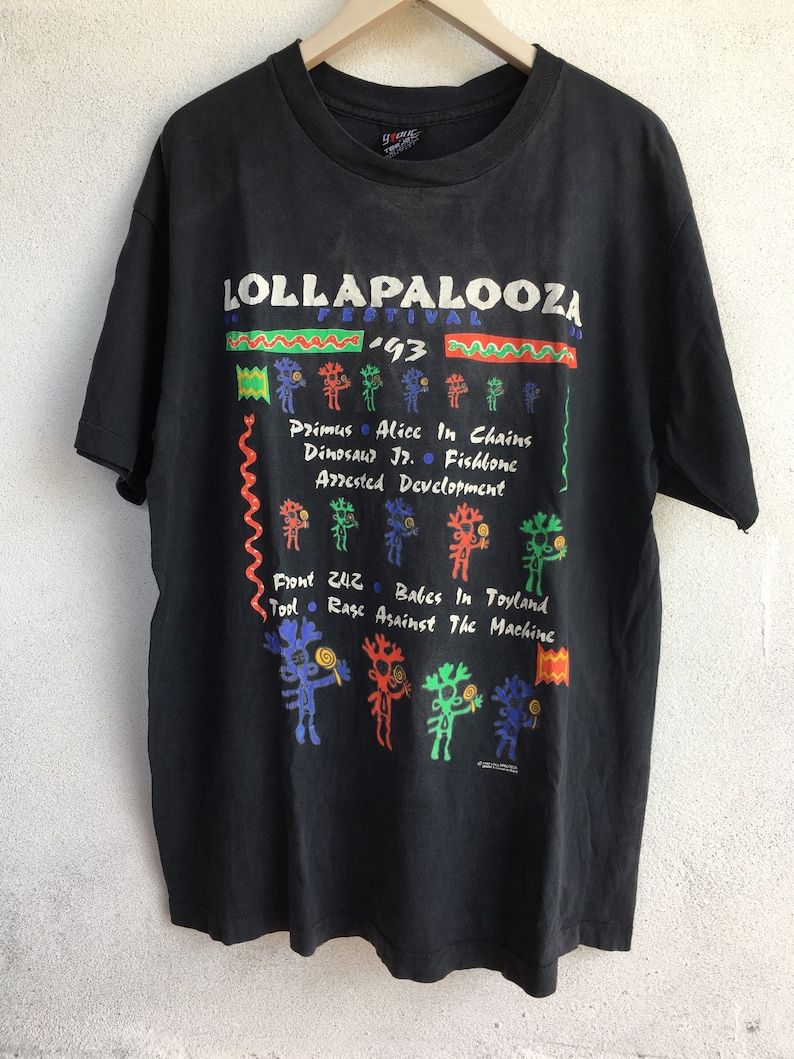 Lollapalooza Festival 93 Primus Alice In Chains Dinosaur Jr Fishbone Concert Tour T Shirt