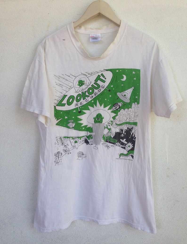 Lookout Record Punk Rock Green Day Operation Ivy Screeching Weasel Punk Rock Tshirt