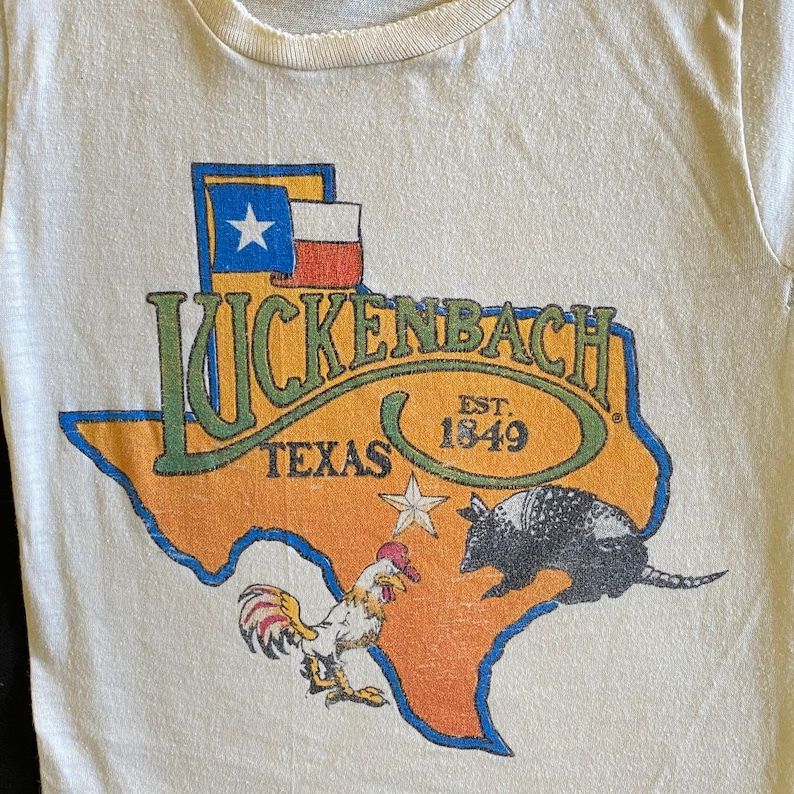 Luckenbach Texas 70S Kids True Vintage Texas Landmarks T Shirt