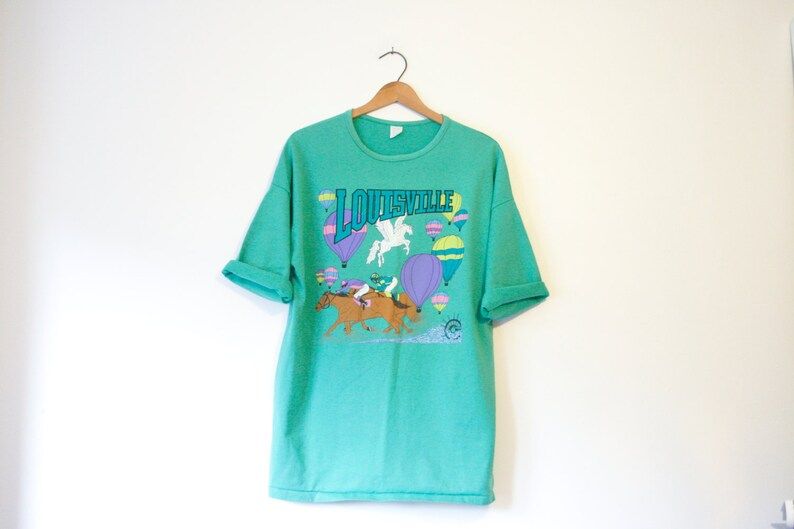 Magical Vintage Green Louisville Kentucky Horse Hot Air Balloon T Shirt