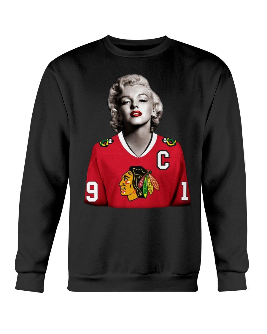 Marilyn Monroe Chicago Blackhawks Jonathan Toews Look Sweatshirt 211026